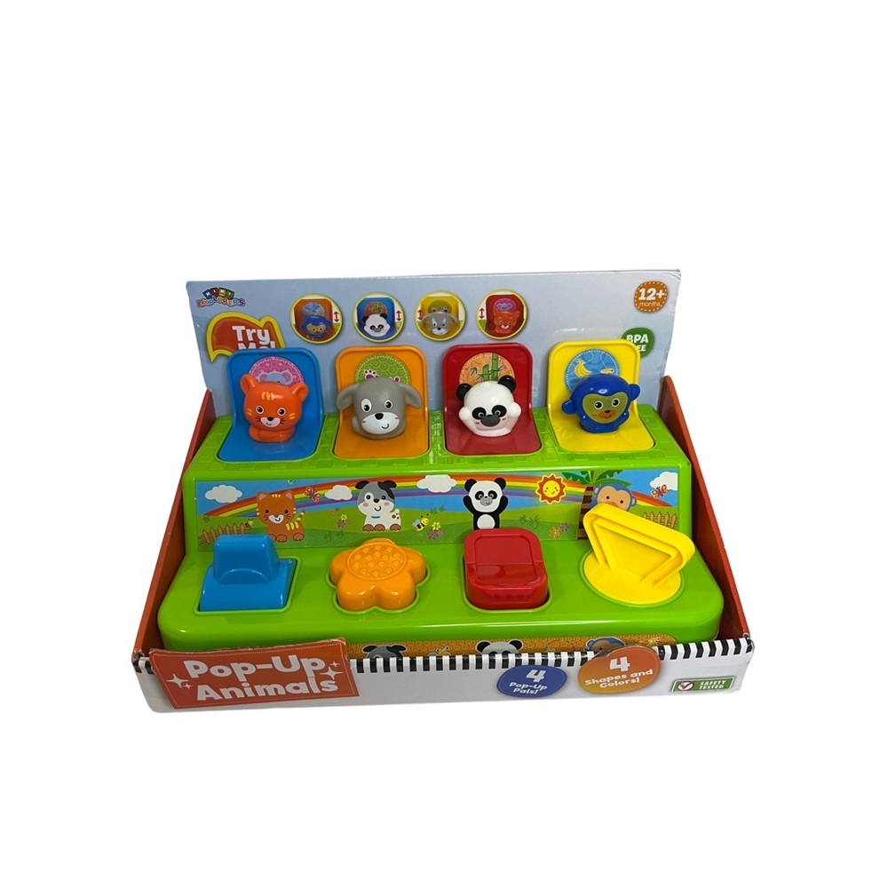 NWT Mini Explorers Pop Up Animals toy with Shapes and Colors 12 months and up